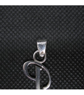 PE001440 Sterling Silver Pendant Charm Letter P Solid Genuine Hallmarked 925